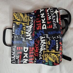 DKNY TILLY FOLD OVER NEW YORK GRAFFITI BACKPACK